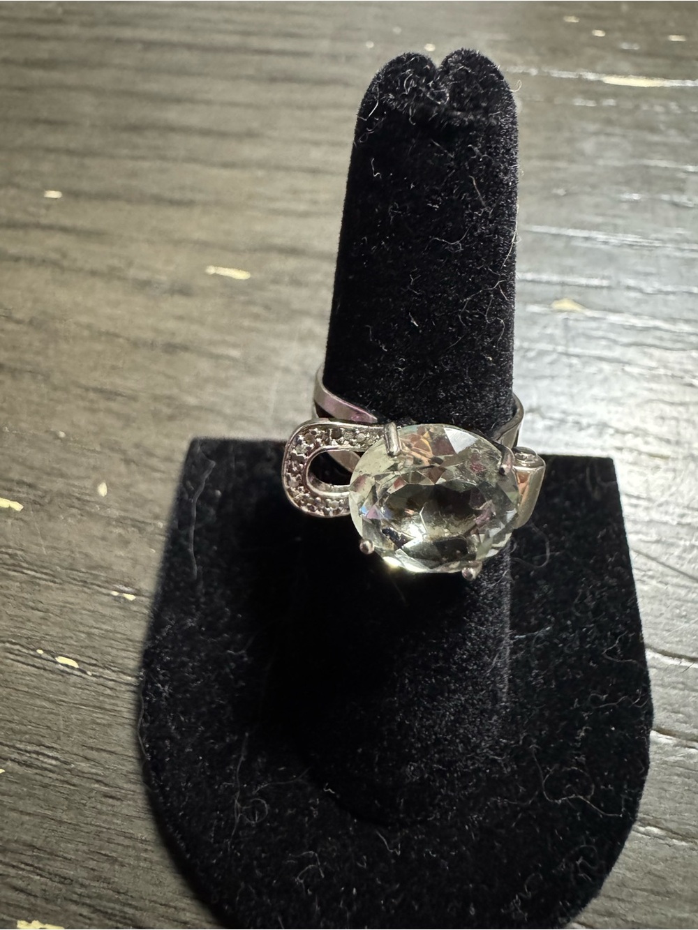 Silver Tone Clear Gemstone Ring - Elegant Women's Fashion Jewelry size 7